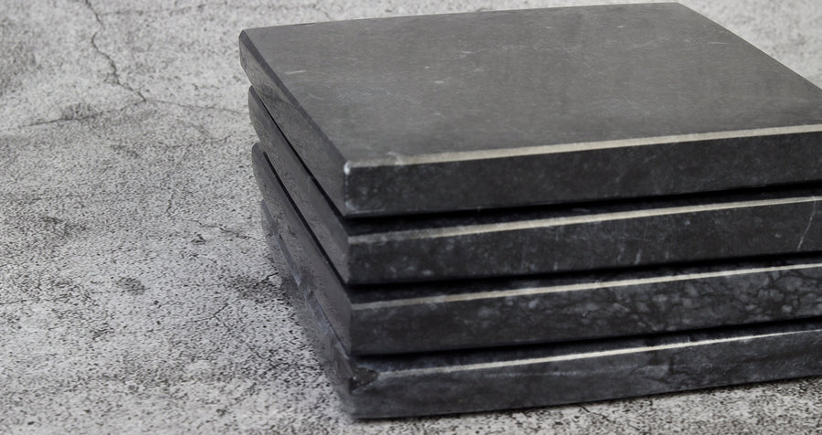 Set of 4 - Madeji Black Square Marble Coasters