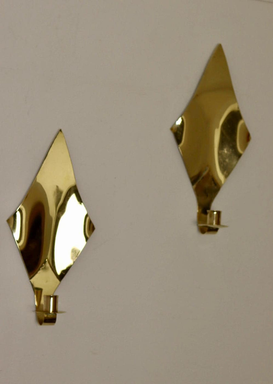 Pair Of Mid Century Swedish Brass Sconces