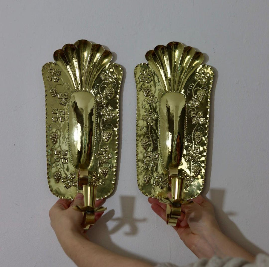 Mid Century Swedish Brass Sconces