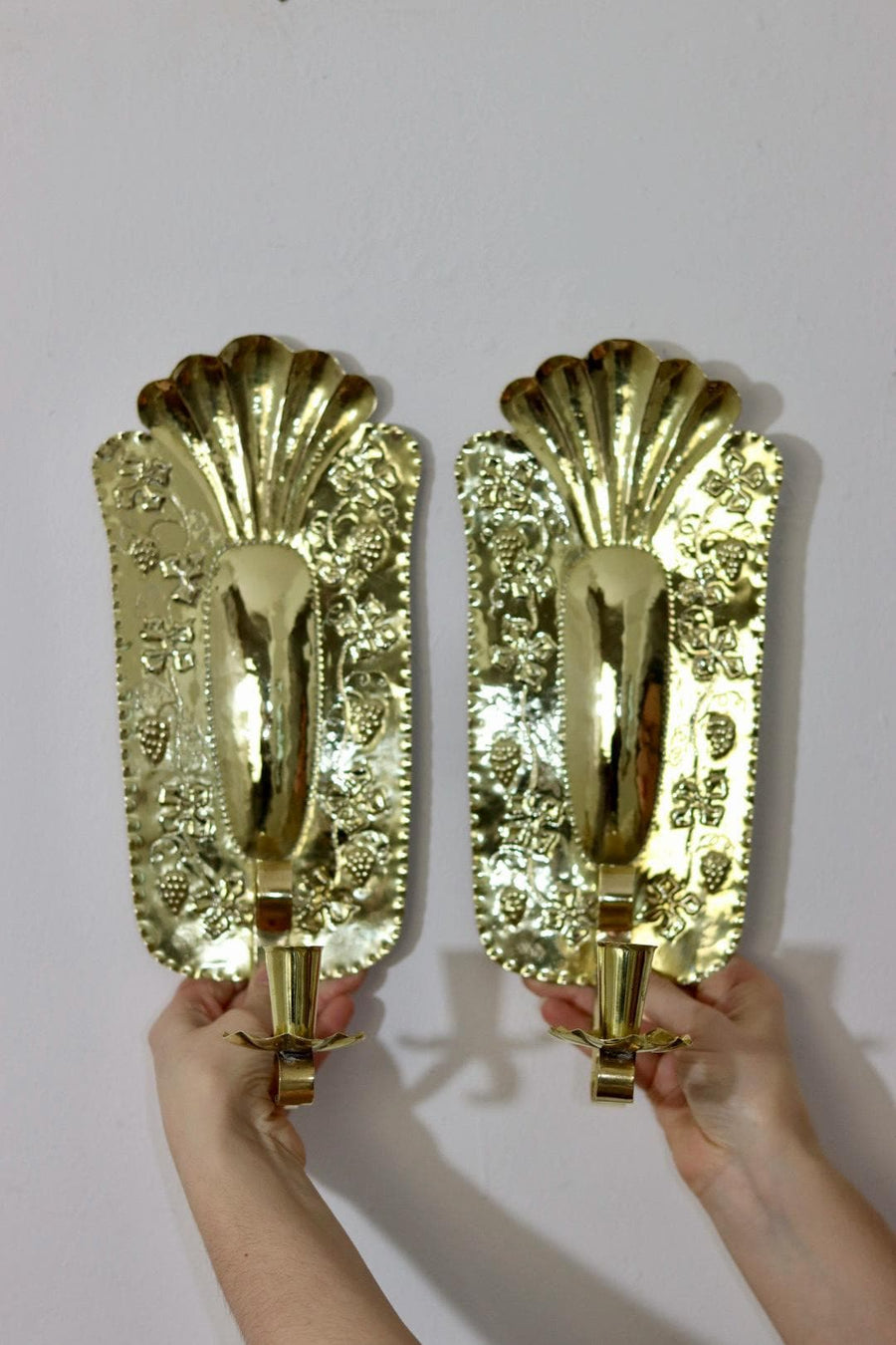 Mid Century Swedish Brass Sconces