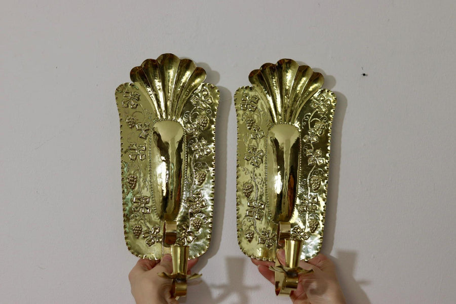 Mid Century Swedish Brass Sconces