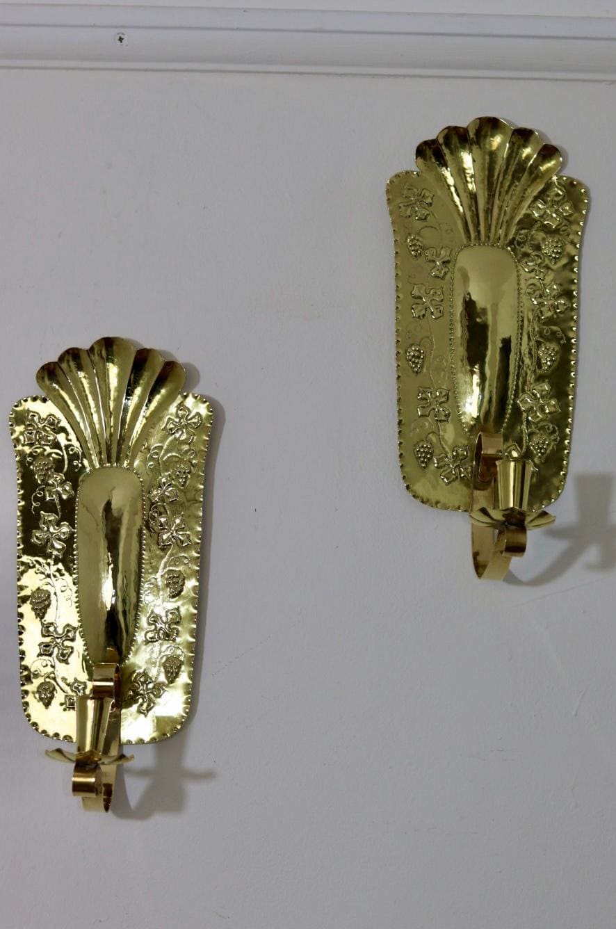 Mid Century Swedish Brass Sconces