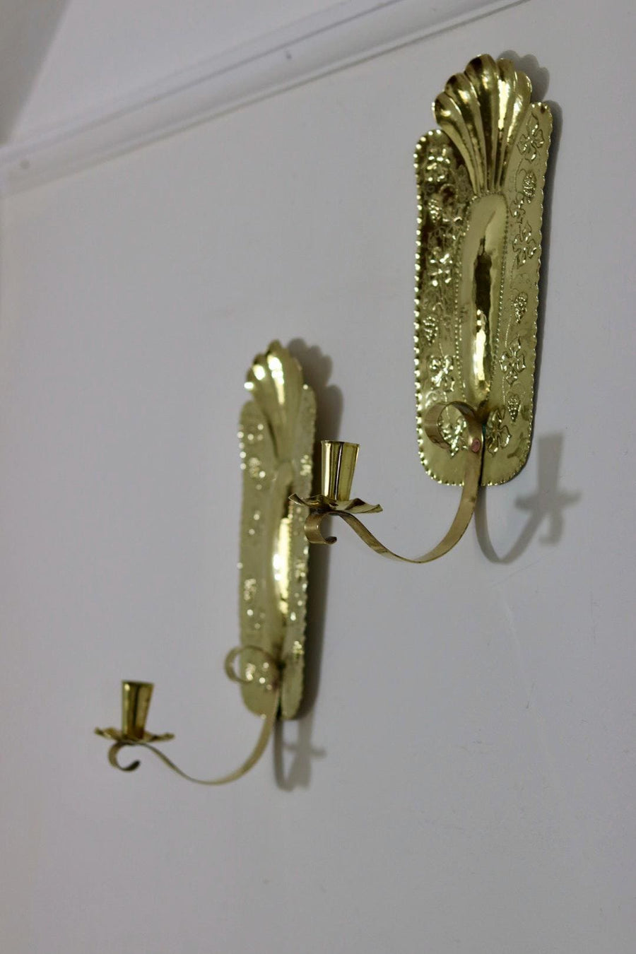 Mid Century Swedish Brass Sconces