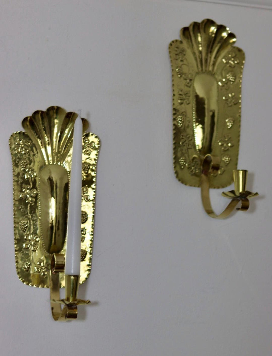 Mid Century Swedish Brass Sconces