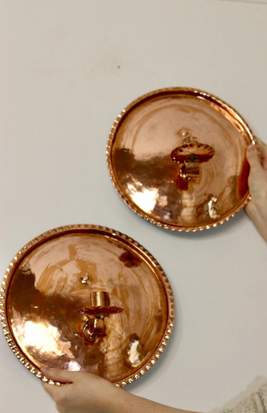 Pair Of Mid Century Swedish Copper Sconces