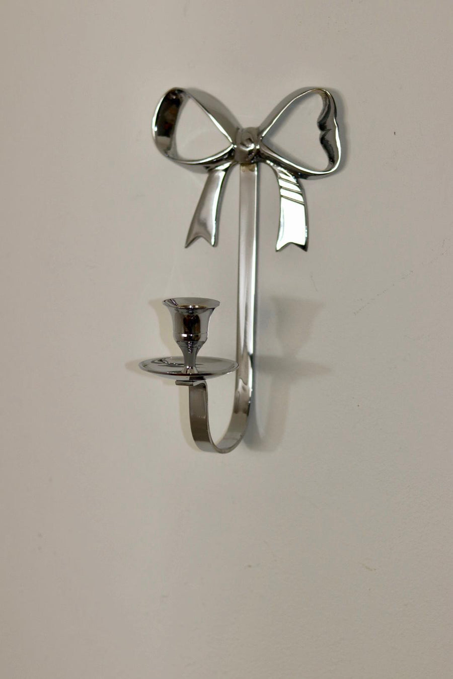 Vintage Brass Bow Sconce in Chrome