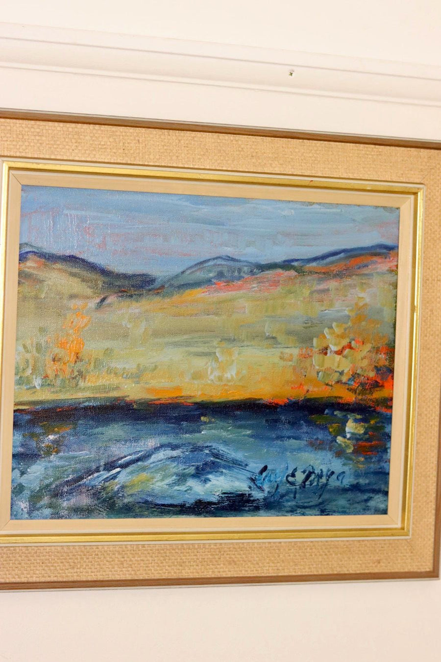 Mid-Century Oil On Canvas Painting" Landscape " --Vintage & Framed