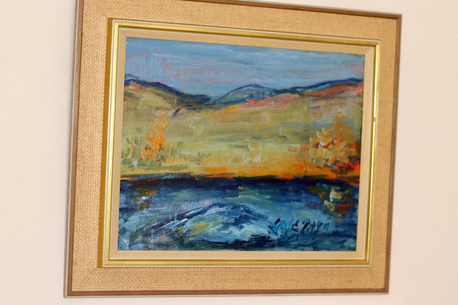 Mid-Century Oil On Canvas Painting" Landscape " --Vintage & Framed