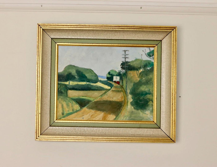 Swedish Early-Century Oil On Board Painting" Landscape " --Vintage & Framed