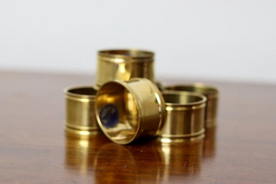 Swedish Brass Napkin Rings - Set of 6