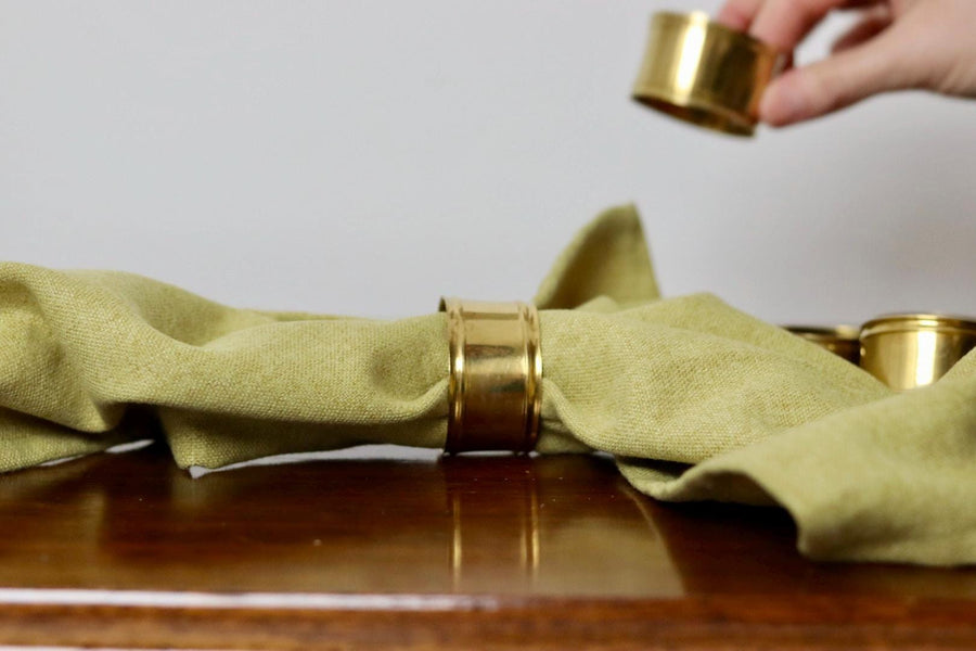 Swedish Brass Napkin Rings - Set of 6