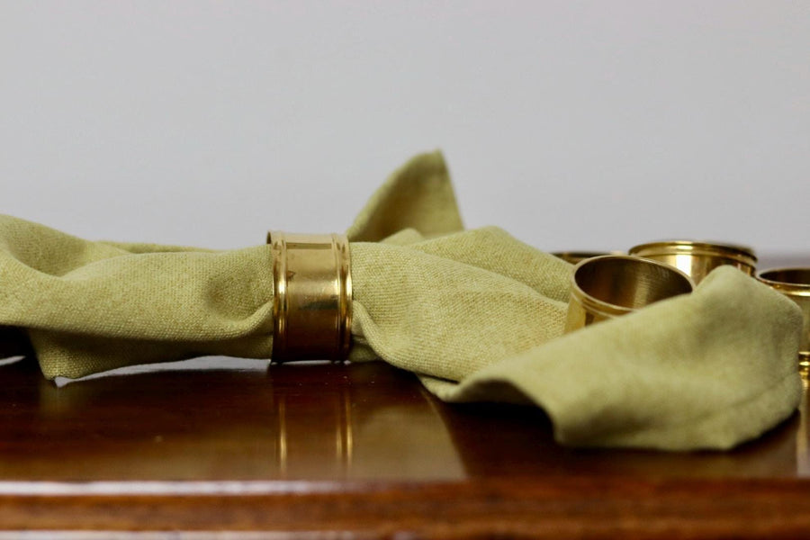 Swedish Brass Napkin Rings - Set of 6