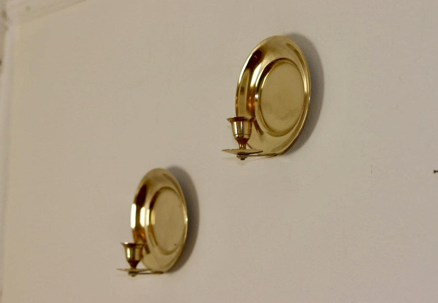 Pair Of Mid Century Swedish Brass Sconces