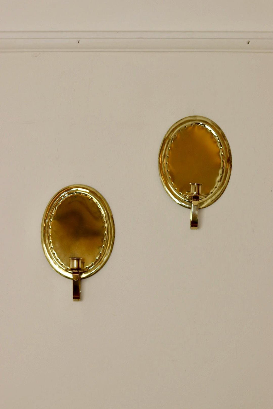 Pair Of Mid Century Swedish Brass Sconces