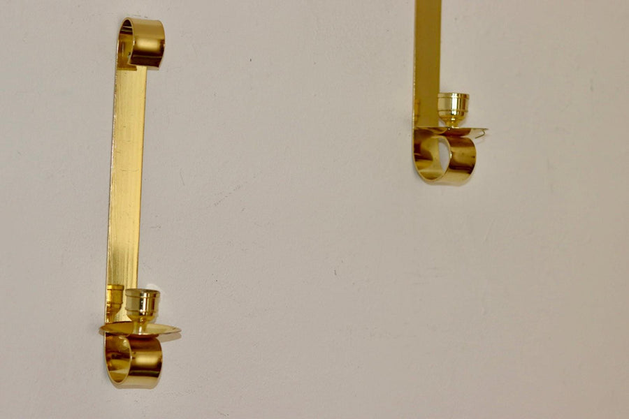 Pair Of Mid Century Swedish Brass Sconces