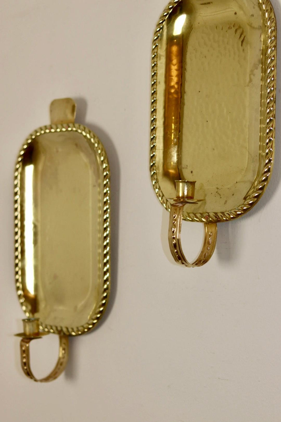 Pair Of Mid Century Swedish Brass Sconces