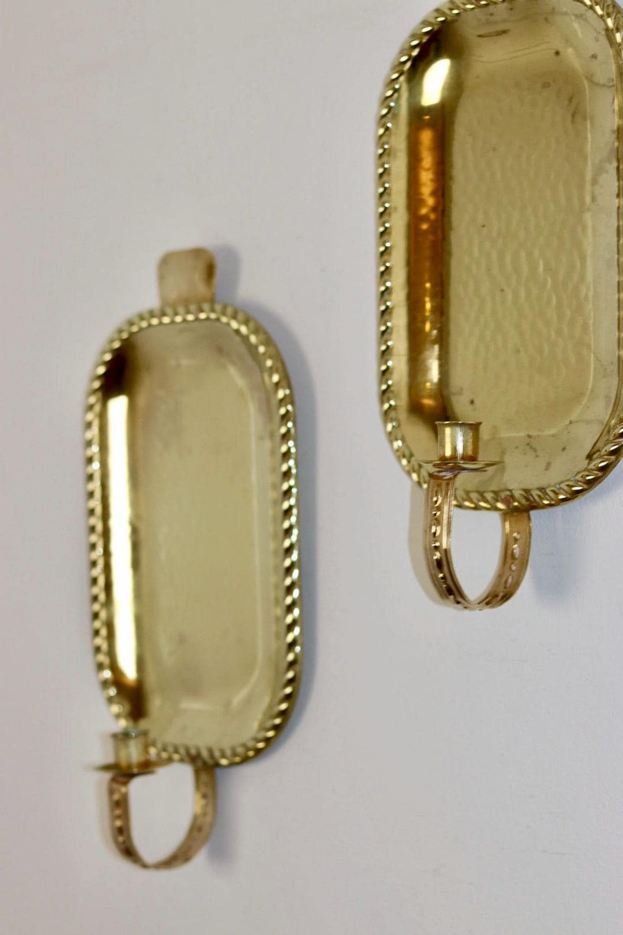 Pair Of Mid Century Swedish Brass Sconces