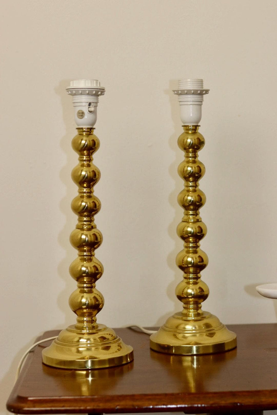 Pair of Mid Century Swedish Brass Lamps