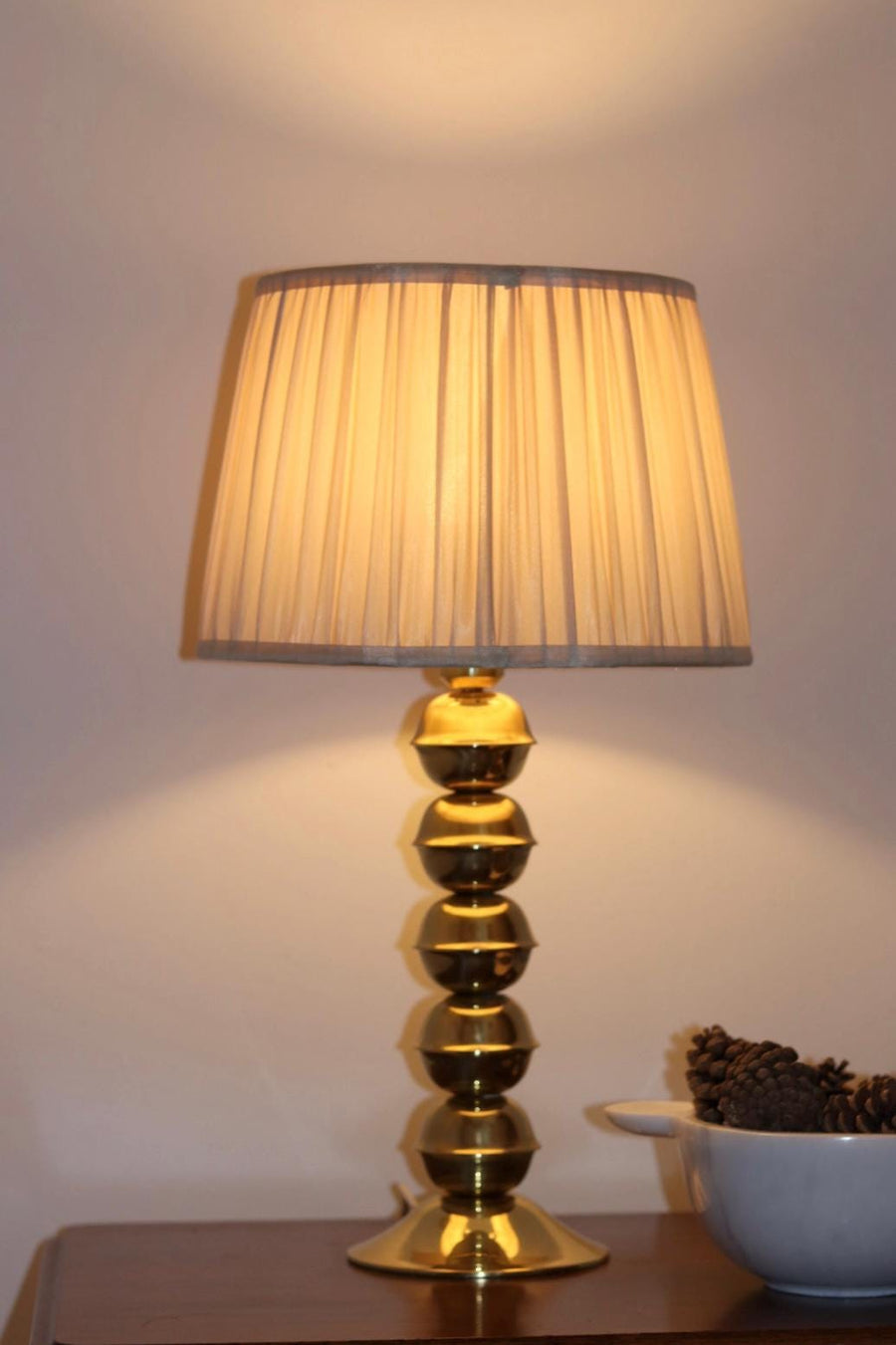 Mid-Century Tall Swedish Brass Bobbin lamp