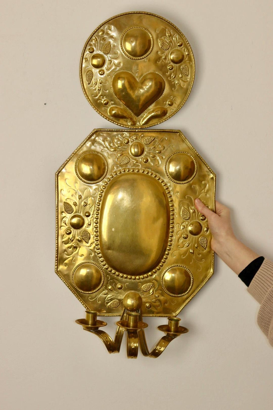 Large Swedish Brass Sconce