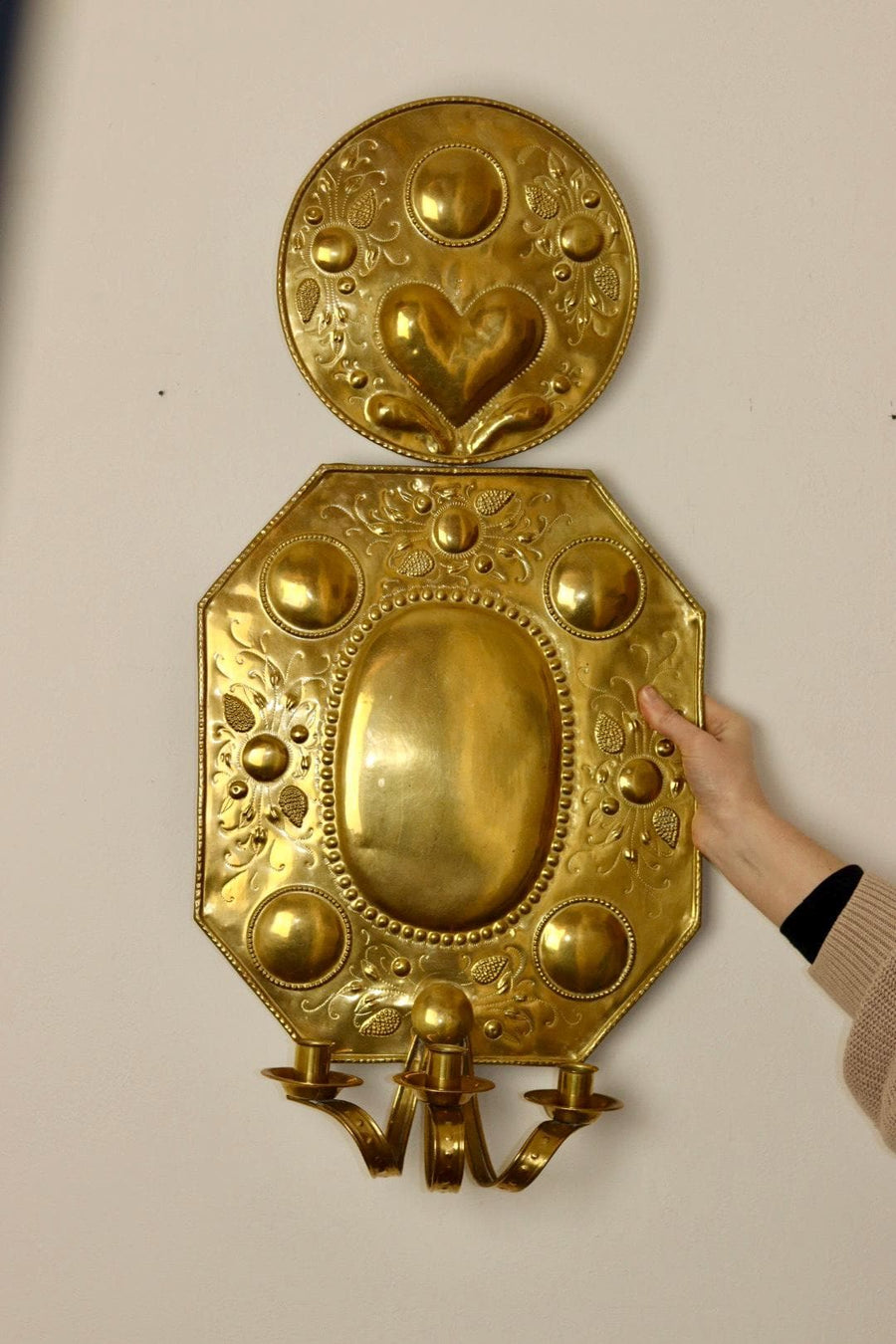 Large Swedish Brass Sconce