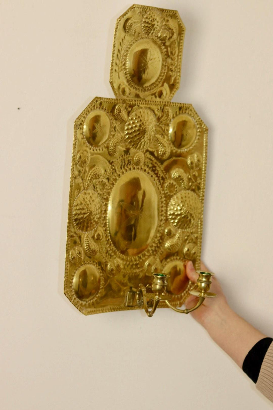 Large Swedish Brass Sconce