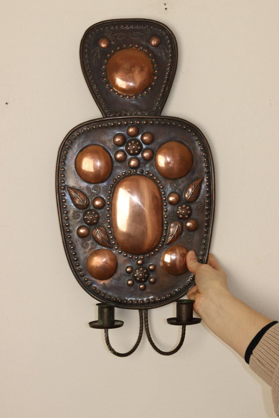 Baroque Style Large Swedish Copper Sconce