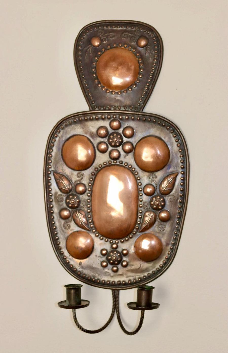 Baroque Style Large Swedish Copper Sconce