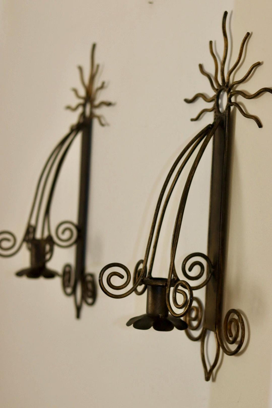 Pair Of Mid Century Swedish Metal Sconces