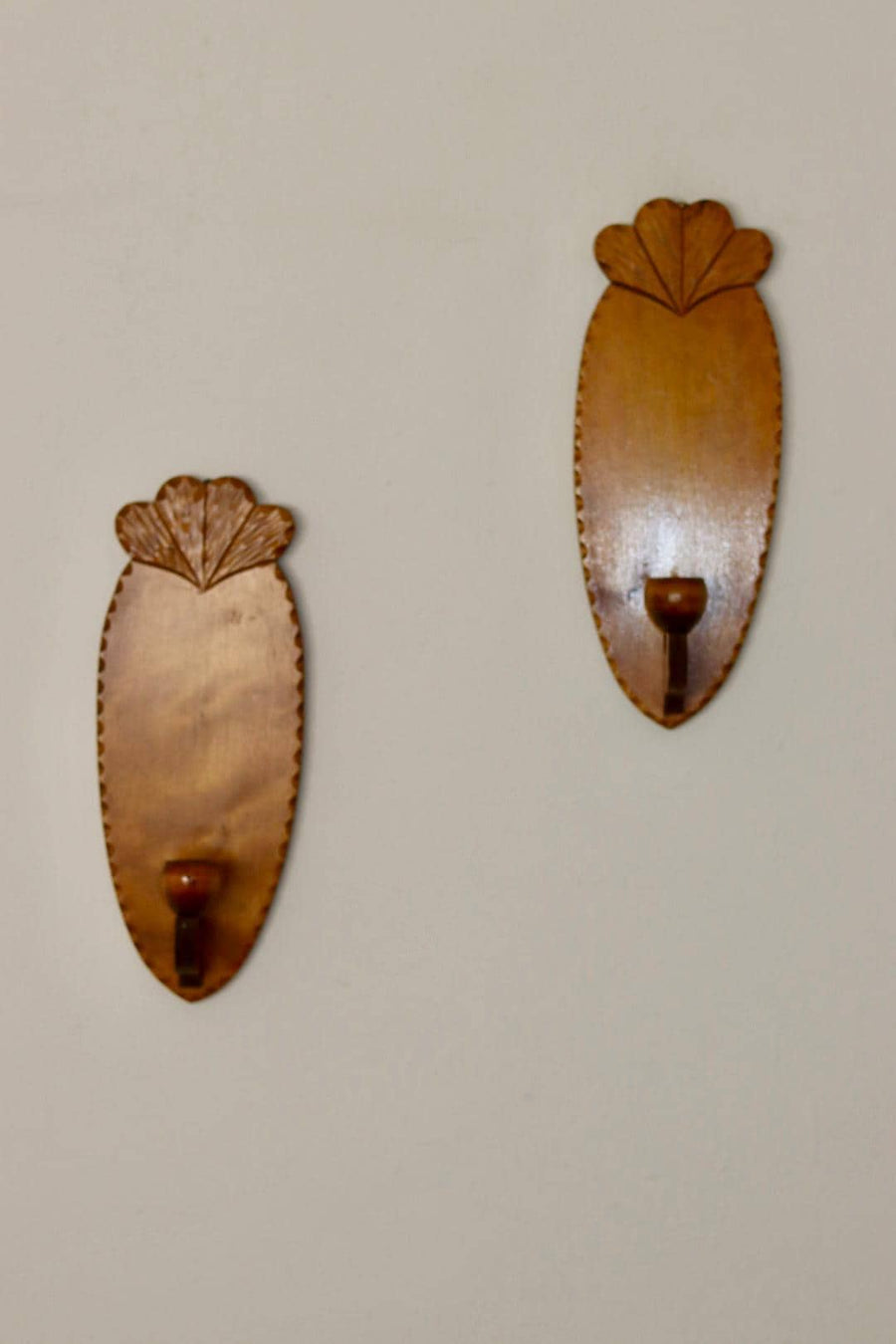 Pair Of Swedish Wooden Sconces