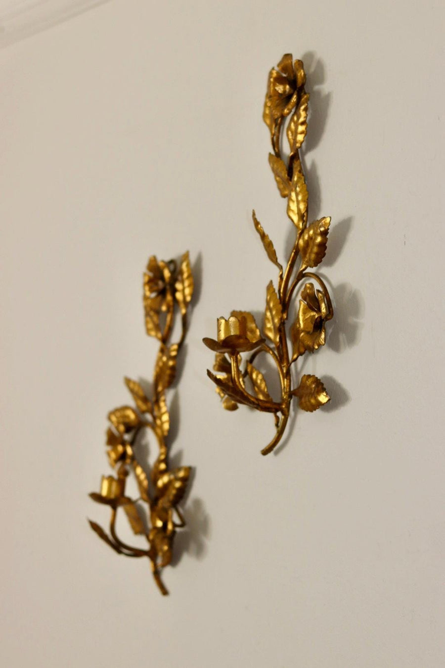 Pair Of Vintage Swedish Gilded Sconces