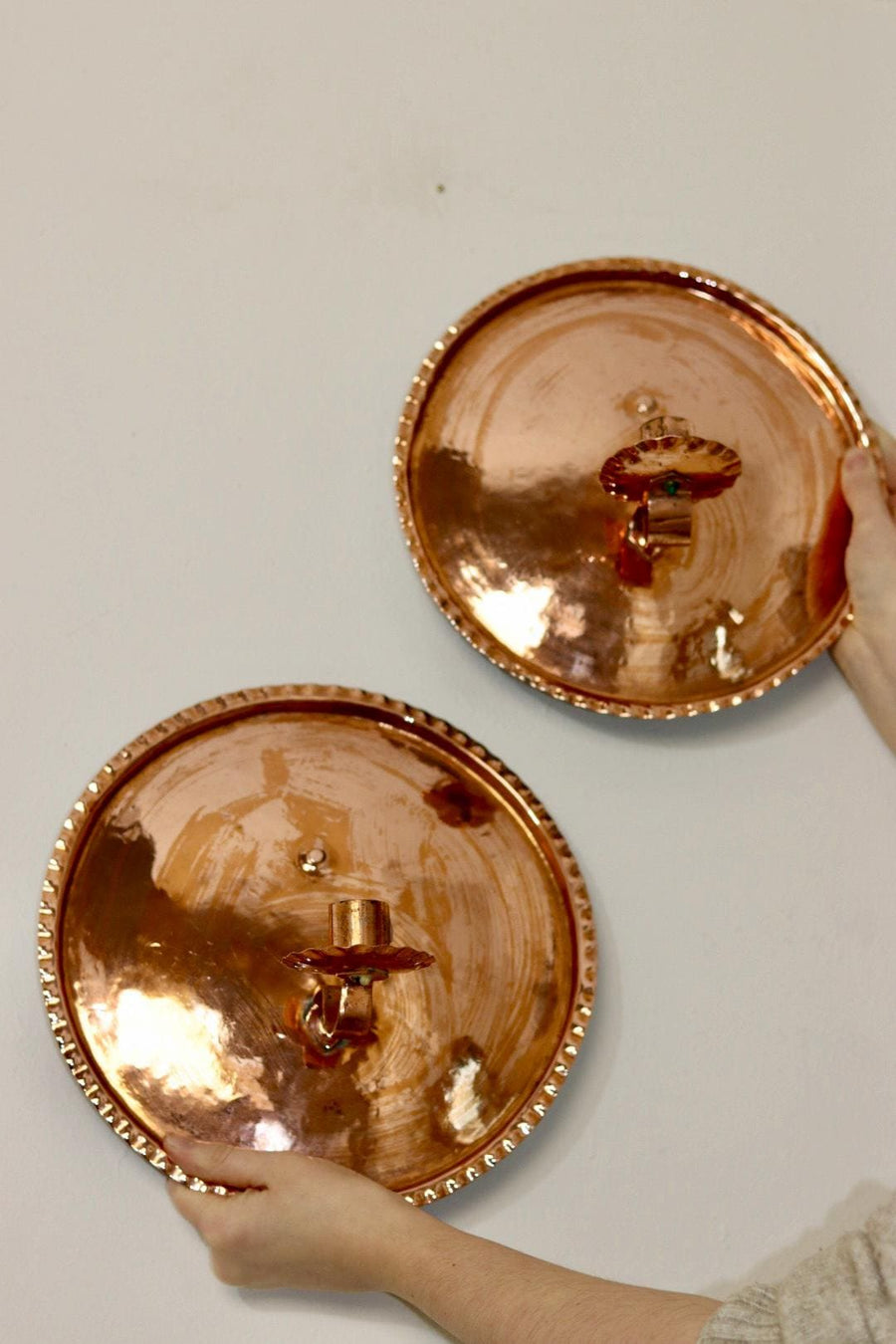 Pair Of Mid Century Swedish Copper Sconces