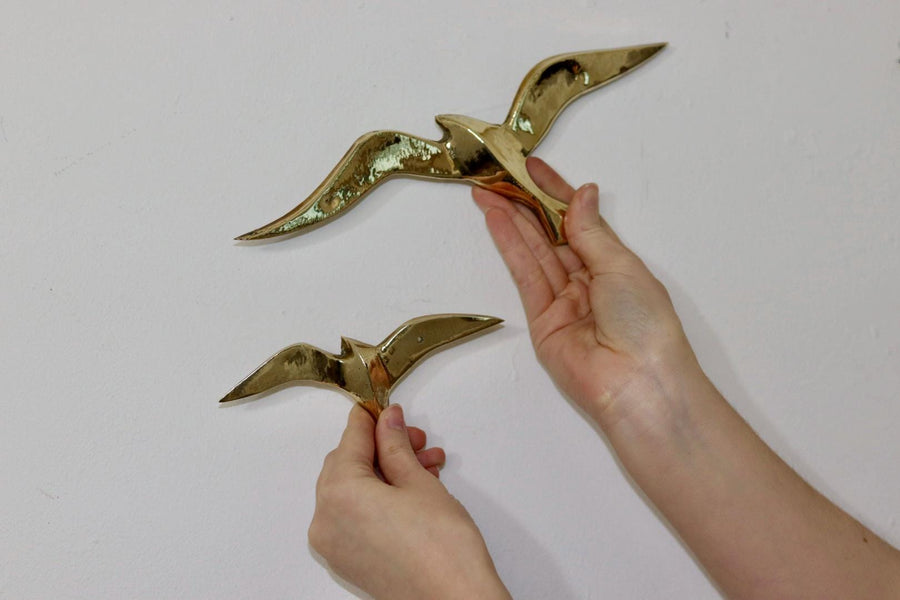 Vintage Swedish Brass Bird Plaques