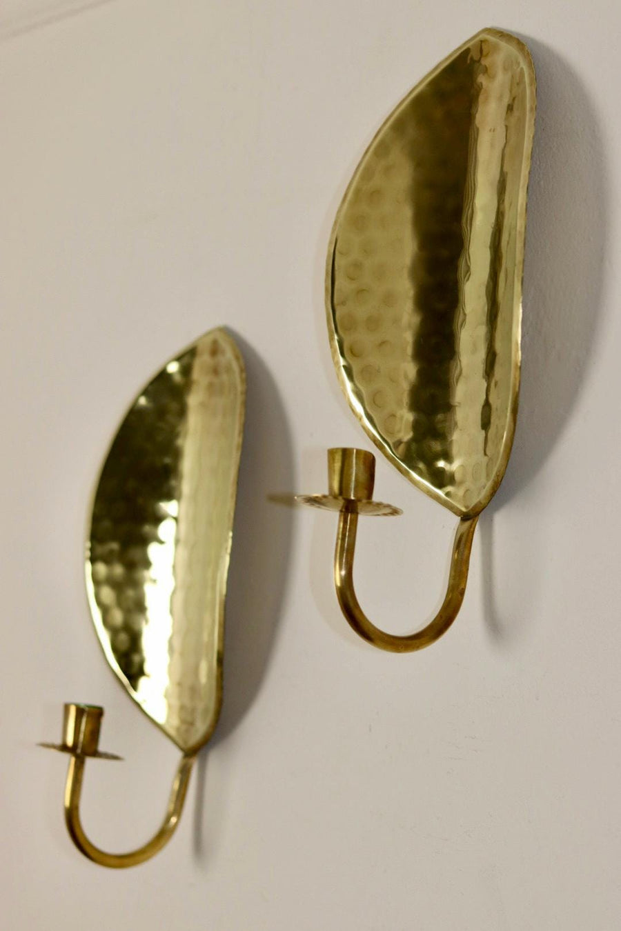 A Pair of Mid Century Swedish Brass Sconces