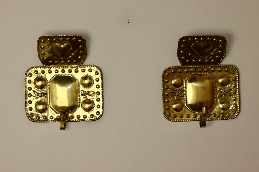 A Pair of Mid Century Swedish Brass Sconces