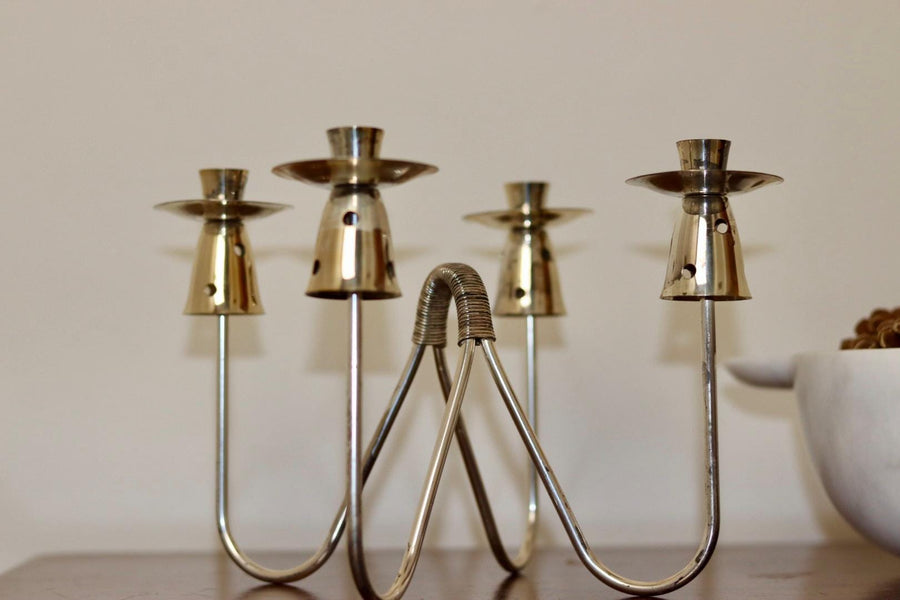 Vintage Swedish Chrome Candelabra