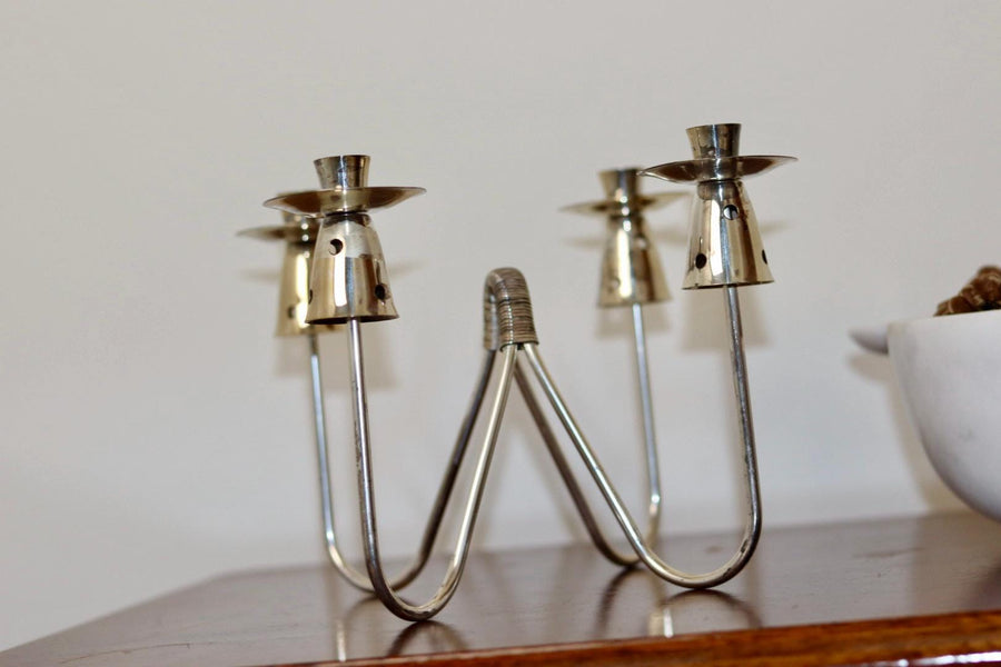 Vintage Swedish Chrome Candelabra