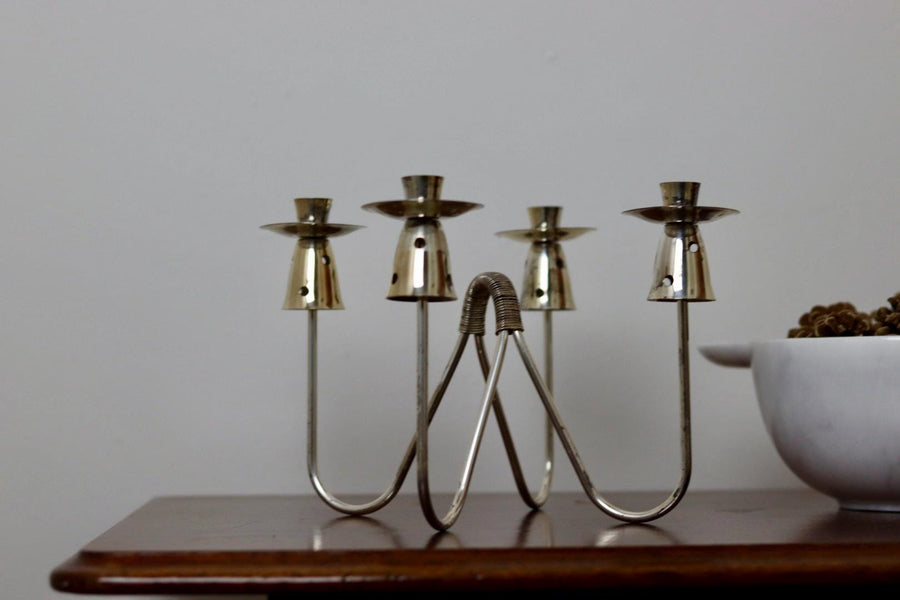 Vintage Swedish Chrome Candelabra