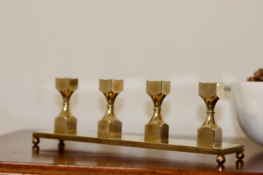 Vintage Brass Candelabra by Gusum, Sweden, 1990s