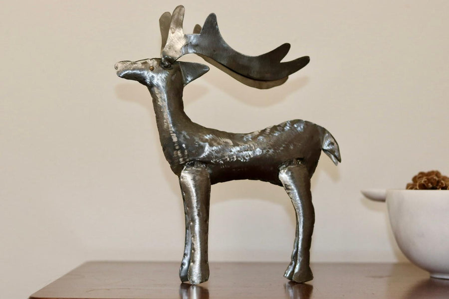 Swedish Pewter/Metal Reindeer Sculpture