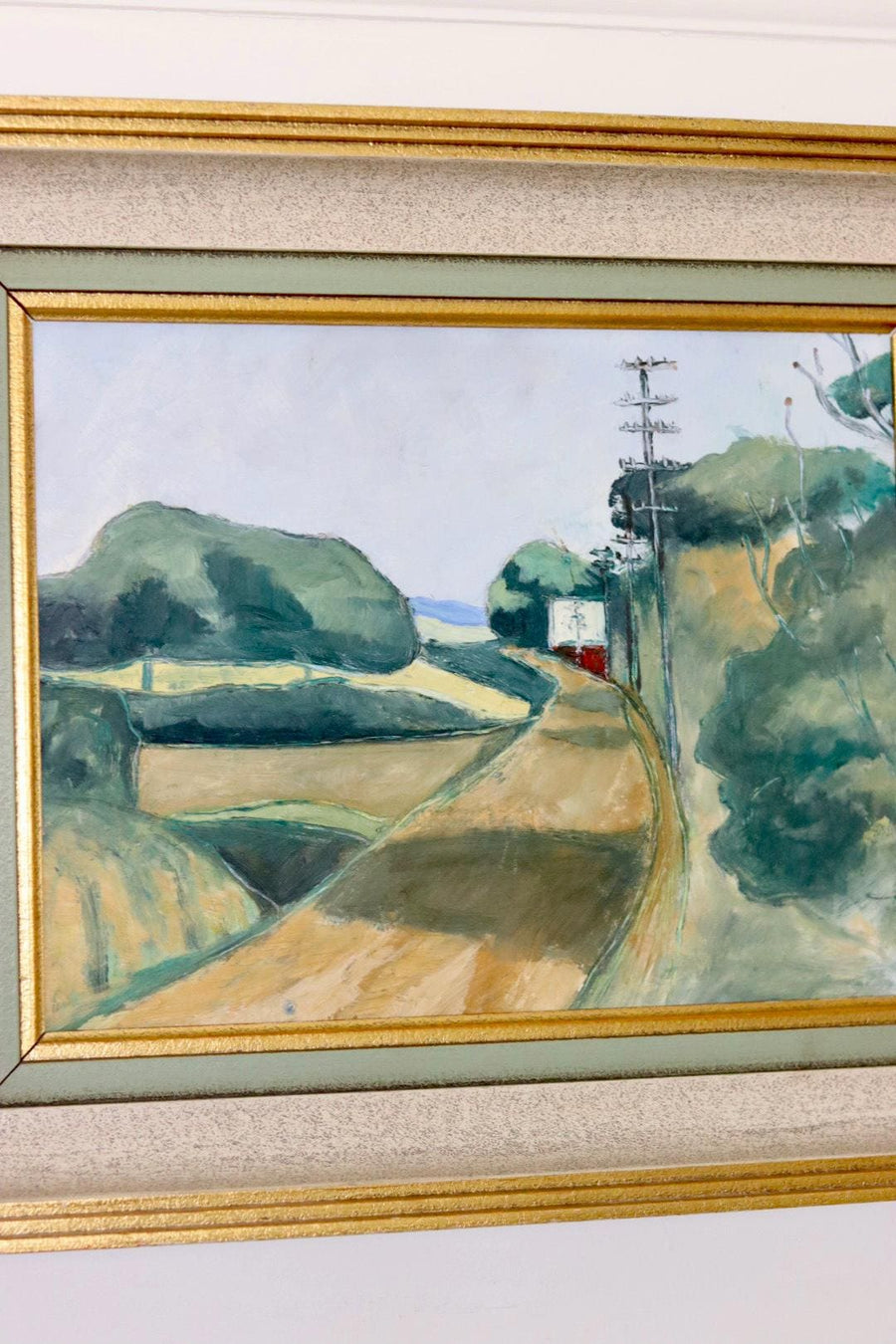 Swedish Early-Century Oil On Board Painting" Landscape " --Vintage & Framed