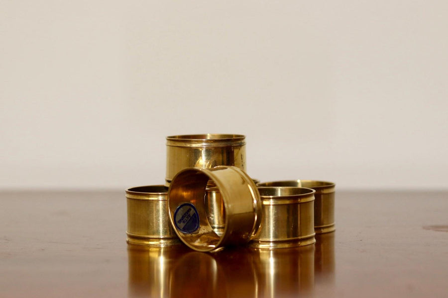 Swedish Brass Napkin Rings - Set of 6