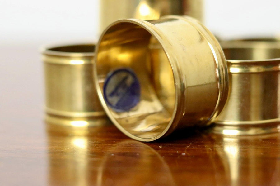 Swedish Brass Napkin Rings - Set of 6