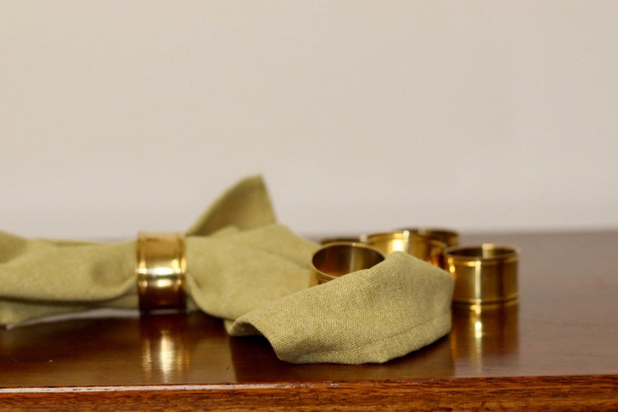 Swedish Brass Napkin Rings - Set of 6