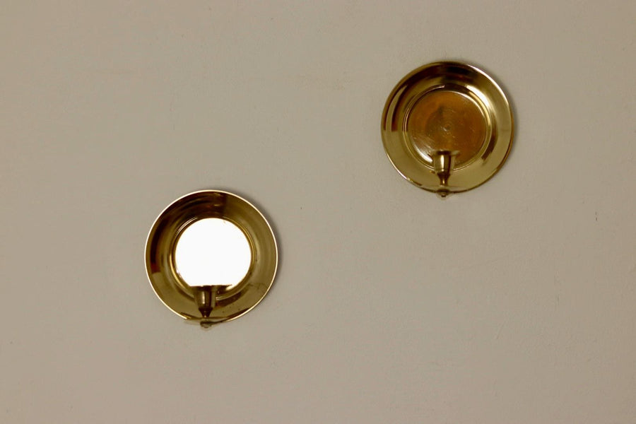 Pair Of Mid Century Swedish Brass Sconces