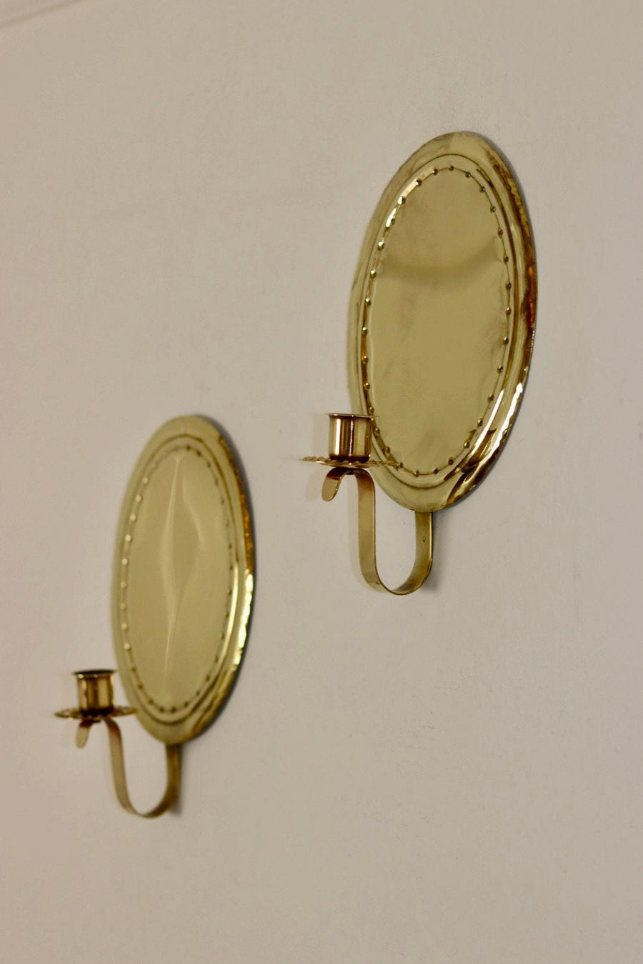 Pair Of Mid Century Swedish Brass Sconces