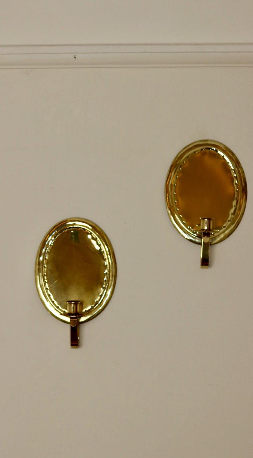 Pair Of Mid Century Swedish Brass Sconces