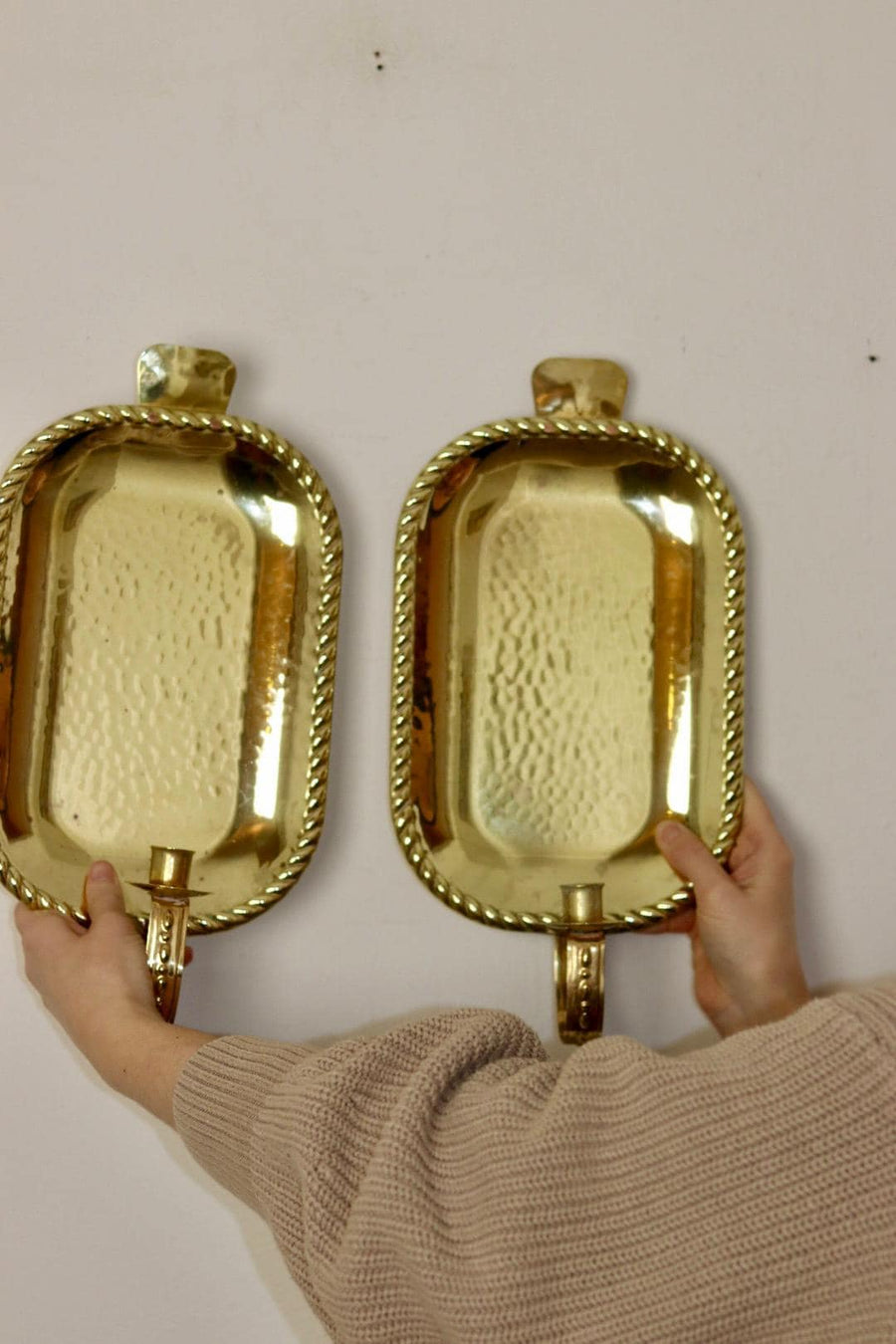 Pair Of Mid Century Swedish Brass Sconces