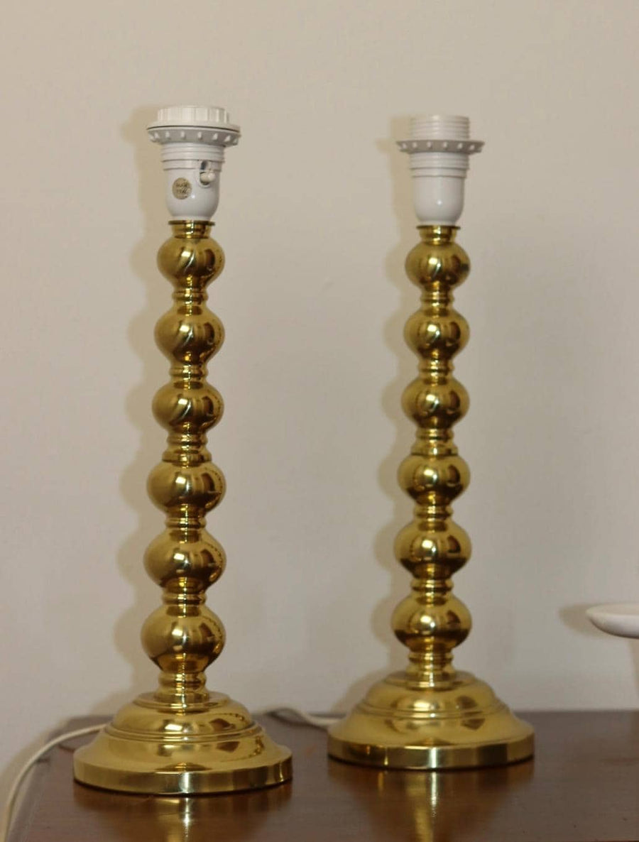 Pair of Mid Century Swedish Brass Lamps