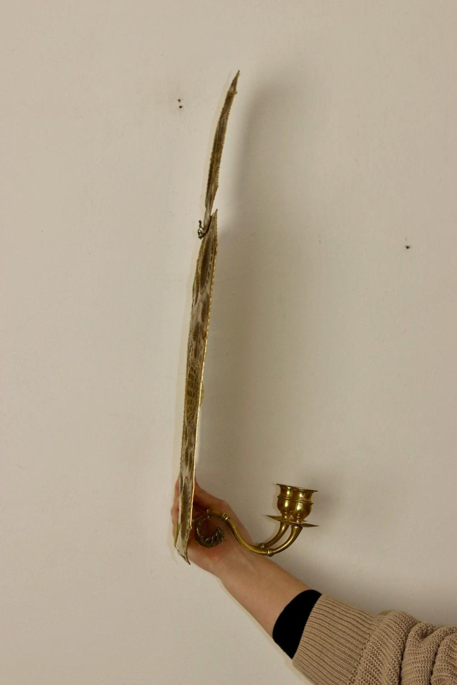 Large Swedish Brass Sconce